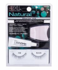 Ardell 110, Natural, rinkinys dirbtinės blakstienos moterims, (Fake eyelashes Demi Wispies 110 1 couple + Algae adhesive 2,5 g + applicator), (Black)