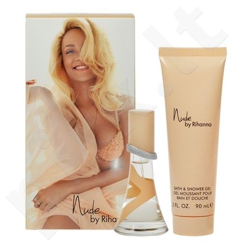 Rihanna Nude rinkinys moterims, (EDP 15 ml + 90 ml dušo želė)