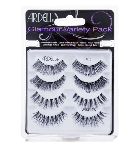 Ardell 105, Glamour, rinkinys dirbtinės blakstienos moterims, (1 pair of Lashes + 1 pair of Lashes Glamour 415 + 1 pair of Lashes Glamour 601 + 1 pair of Lashes Glamour Wispies), (Black)