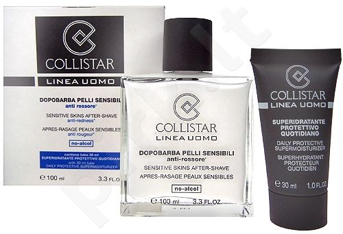Collistar Sensitive Skins After-Shave, Linea Uomo, rinkinys balzamas po skutimosi vyrams, (100ml Sensitive losjonas po skutimosi + 30ml Supermoisturizer)
