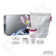 Braun SE9567 Epilator, Wet&Dry, 40 tweezers, 2 speeds, White/Pink