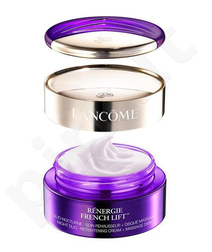 Lancôme Renergie French Lift, Night Duo-Retightening Cream + Massage Disk, naktinis kremas moterims, 50ml