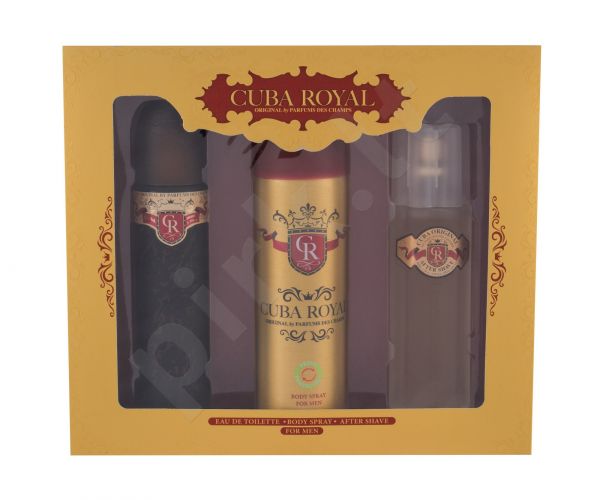 Cuba Royal, rinkinys tualetinis vanduo vyrams, (EDT 100 ml + dezodorantas 200 ml + losjonas po skutimosi 100 ml)