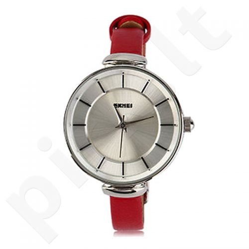 Moteriškas laikrodis SKMEI  1184CL Silver Case Light Red