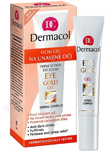 Dermacol Eye Gold, paakių želė moterims, 15ml