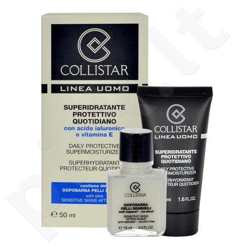 Collistar Daily Protective Supermoisturizer, Men, rinkinys dieninis kremas vyrams, (50ml Men Daily Protective Supermoisturizer + 15ml Sensitive Skin After-Shave)