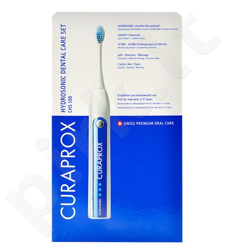 Curaprox CHS 100 Hydrosonic, rinkinys dantų šepetėlis moterims ir vyrams, (1x Sonic toothbrush + 2x Cleaning head + 3x Interdental toothbrush + 15ml Toothpaste + 1x Charger + Travel case)