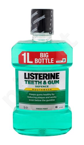 Listerine Mouthwash, Teeth & Gum Defence, burnos skalavimo skytis moterims ir vyrams, 1000ml