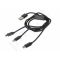 Extreme Media cable microUSB+ Lightning+ USB Typ-C to USB (M), 1m, Black
