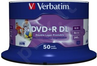 DVD+R DL Verbatim [ spindle 50 | 8,5GB | 8x | wide printable surface ]