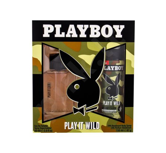Playboy Play It Wild For Him, rinkinys tualetinis vanduo vyrams, (EDT 60 ml + dezodorantas 150 ml)
