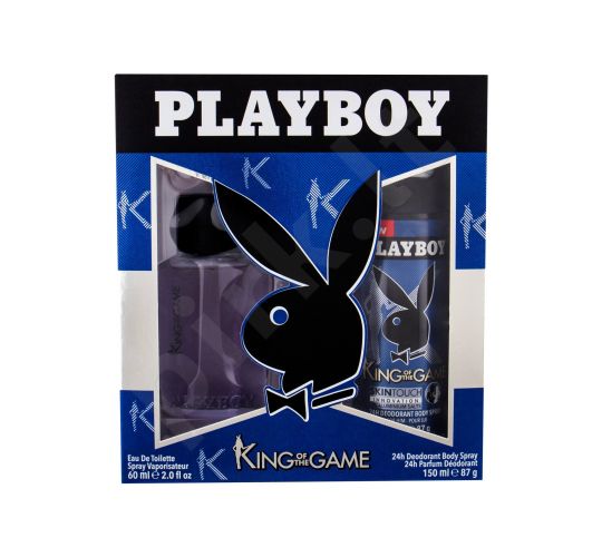 Playboy King of the Game For Him, rinkinys tualetinis vanduo vyrams, (EDT 60 ml + dezodorantas 150 ml)