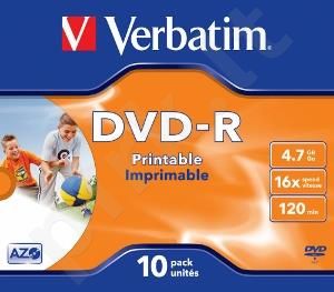 DVD-R Verbatim [ jewel case 10 | 4.7GB | 16x | spausdinimui ]