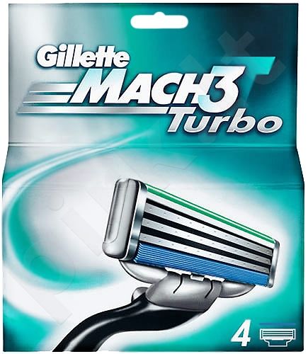 Gillette Mach3 Turbo, skutimosi peiliukų galvutės vyrams, 4pc
