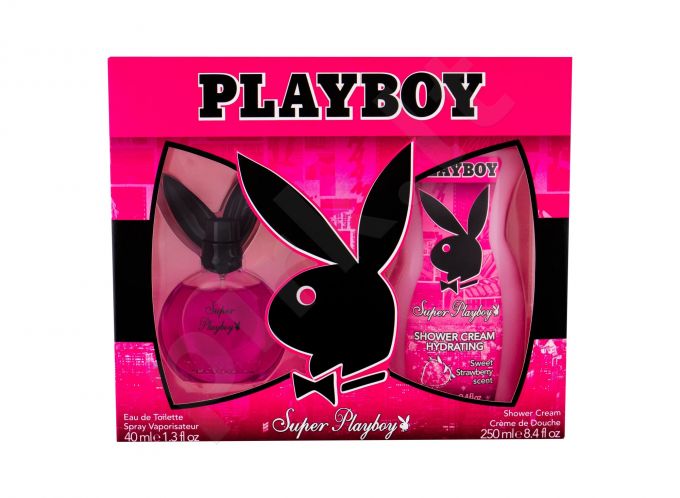 Playboy Super Playboy For Her, rinkinys tualetinis vanduo moterims, (EDT 40 ml + dušo kremas 250 ml)