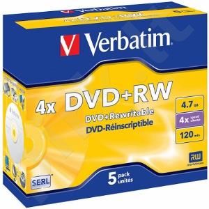 DVD+RW Verbatim [ jewel case 5 | 4.7GB | 4x ]