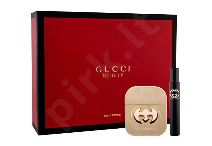 Gucci Gucci Guilty, rinkinys tualetinis vanduo moterims, (EDT 75 ml + EDT 7,4 ml)