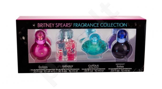 Britney Spears Mini Set, rinkinys kvapusis vanduo moterims, (EDP Fantasy 10 ml+ EDP Radiance 10 ml + EDP Curious 10 ml + EDP Midnight Fantasy 10 ml)