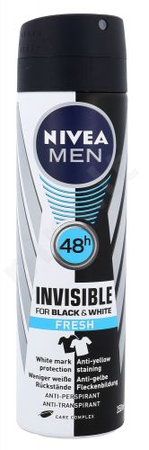 Nivea Men Invisible For Black & White, 48H, antiperspirantas vyrams, 150ml