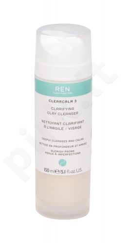 Ren Clean Skincare Clearcalm 3, Clarifying Clay Cleanser, prausiamoji želė moterims, 150ml
