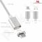 Maclean MCE178 Metal magnetic data cable 1m USB Type-C Quick&Fast Charge silver