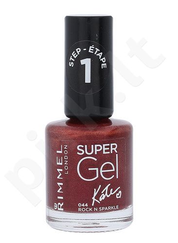 Rimmel London Super Gel By Kate, STEP1, nagų lakas moterims, 12ml, (044 Rock N Sparkle)