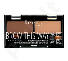 Rimmel London Brow This Way, dažų paletė antakiams moterims, 2,4g, (003 Dark Brown)