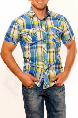 3326-1 Vyriški marškiniai  - mėlynos spalvos