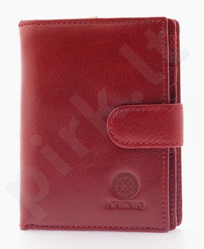 KRENIG Classic 12089 - Ekskliuzivinė raudona odinė piniginė moterims