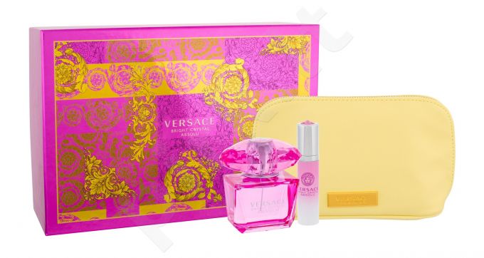 Versace Absolu, Bright Crystal, rinkinys kvapusis vanduo moterims, (EDP 90 ml + EDP 10 ml + kosmetika krepšys)