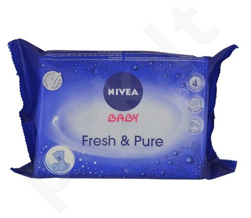 Nivea Baby, Fresh & Pure, drėgnosios servetėlės vaikams, 63pc