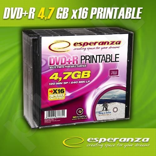 DVD+R ESPERANZA [ slim jewel case 10 | 4,7GB | 16x | printable ]