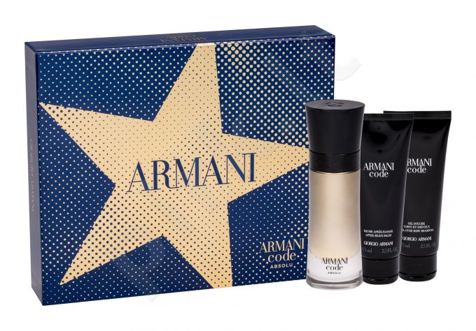 Giorgio Armani Absolu, Code, rinkinys kvapusis vanduo vyrams, (EDP 60 ml +  dušo želė 75 ml + balzamas po skutimosi 75 ml) - Pirk.lt parduotuvė