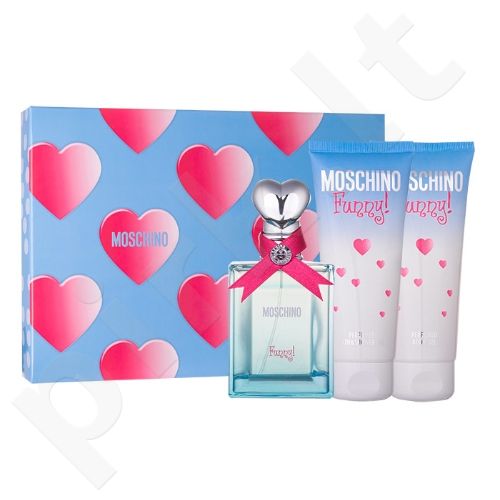 Moschino Funny!, rinkinys tualetinis vanduo moterims, (EDT 50 ml + kūno želė 100 ml + dušo želė 100 ml)