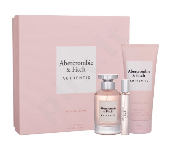 Abercrombie & Fitch Authentic, rinkinys kvapusis vanduo moterims, (EDP 100 ml + EDP 15 ml + kūno losjonas 200 ml)