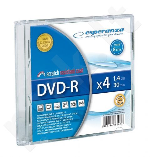 Mini DVD-R ESPERANZA 1,4GB x4 - Slim 1