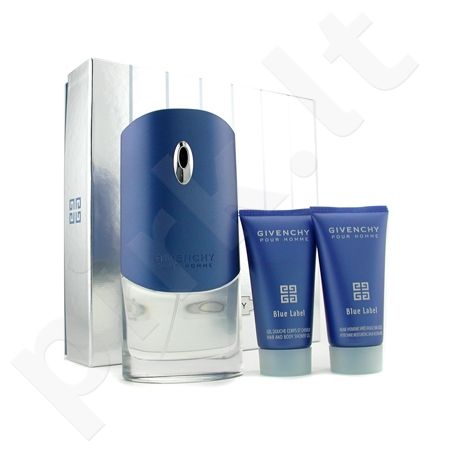 Givenchy Pour Homme Blue Label, rinkinys tualetinis vanduo vyrams, (EDT 100ml + 75m dušo želė + 75ml losjonas po skutimosi)