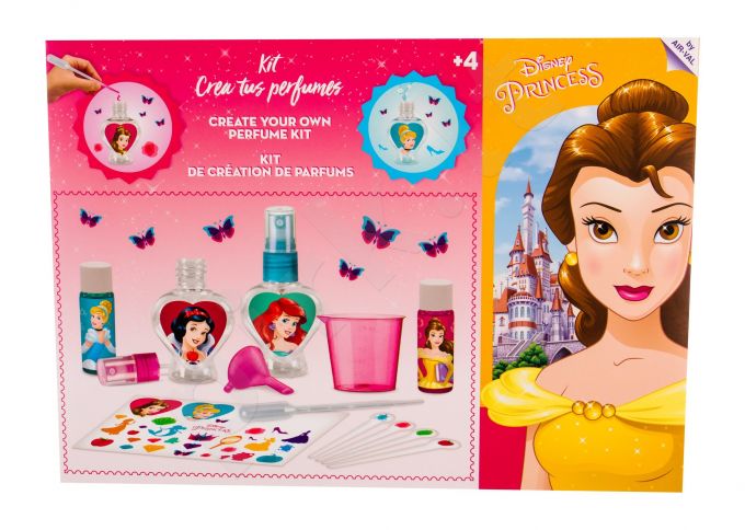 Disney Princess Princess, rinkinys tualetinis vanduo vaikams, (Create Your Own Perfume Kit - EDT 2x 10 ml + Bottle 2 pc + Stickers + Dropper + Measuring Cup + Funnel + Test Papers)