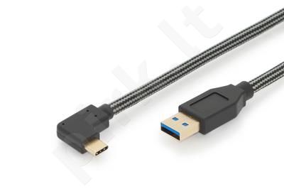 Cable USB 3.1 Gen.2 SuperSpeed+ 10Gbps Type USB C 90°/A M/M angled black 1m