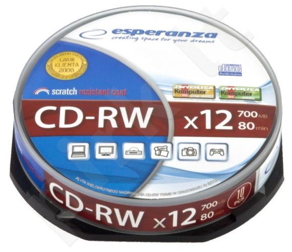 CD-RW ESPERANZA [ cake box 10 | 700MB | 12x ]