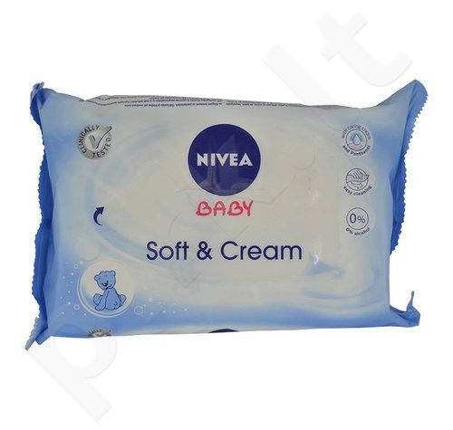 Nivea Baby, Soft & Cream, drėgnosios servetėlės vaikams, 63pc