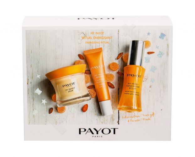 PAYOT My Payot, rinkinys dieninis kremas moterims, (Day Care 50 ml + Facial Serum 30 ml + Eye Care 15 ml + kosmetika krepšys)