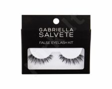 Gabriella Salvete False Eyelashes, rinkinys dirbtinės blakstienos moterims, (False Lashes 1 pair + Glue for Lashes 1 g), (Black)