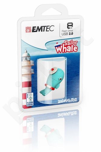 Atmintukas Emtec Animalitos Marine Banginiukas 8GB, Švelni medžiaga