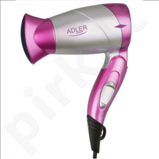 Adler AD 223 Hair dryer, 1300W, 2 speed settings, Foldable handle, Pink-Silver