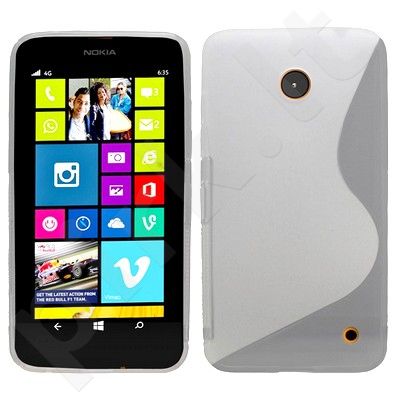 Nokia 630 Lumia dėklas SILICON Telemax baltas permatomas