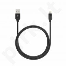 TOTI Braided cable 1 m 2A /metal head USB-A to Lighting non MFI (Black)