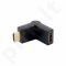 4World Adapteris HDMI [M] > HDMI [F], angled 180°, juodas