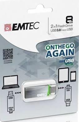 Atmintukas Emtec S220 8GB, USB3.0/micro USB |OTG |Android|Windows Phone|