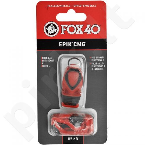 Švilpukas Fox40 EPIK CMG + virvutė raudonas  8803-0108